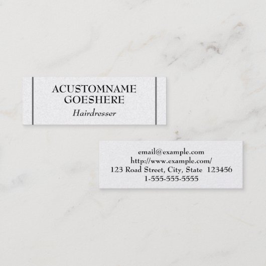 Visitekaartje voor schone en conservatieve haarsta (Voorkant / Achterkant)