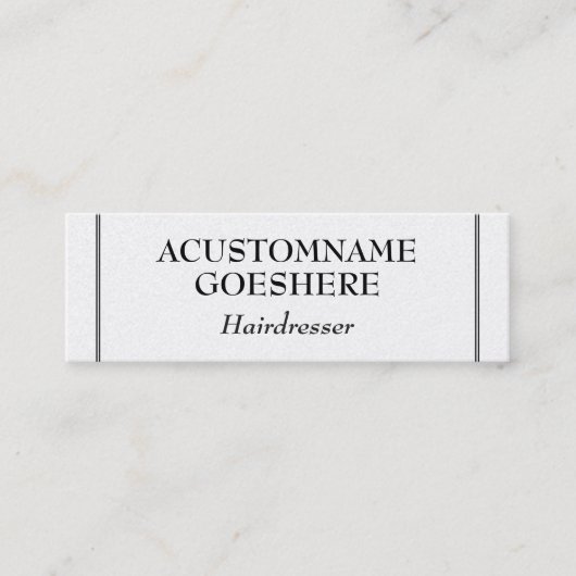 Visitekaartje voor schone en conservatieve haarsta (Voorkant)