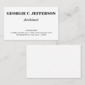 Visitekaartje voor schone en eenvoudige architectu (Voorkant / Achterkant)