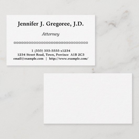 Visitekaartje voor schone en elementaire openbare (Voorkant / Achterkant)