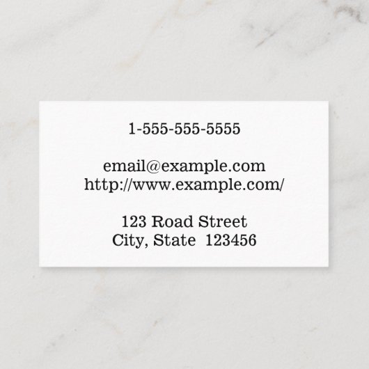 Visitekaartje voor schone en professionele openbar (Achterkant)