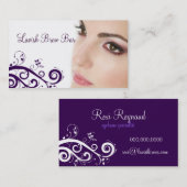 Visitekaartje voor schone kosmetologie (Paars) (Voorkant / Achterkant)