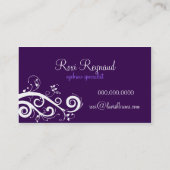 Visitekaartje voor schone kosmetologie (Paars) (Achterkant)