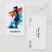 Visitekaartje voor schoonmaakdiensten in het huis (Voorkant / Achterkant)