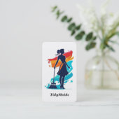 Visitekaartje voor schoonmaakdiensten in het huis (Staand voorkant)