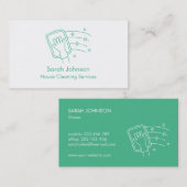 Visitekaartje voor schoonmaakservice Doodle Clean (Voorkant / Achterkant)