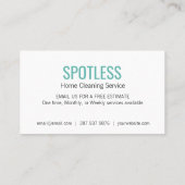 Visitekaartje voor schoonmaakservicepatroon (Achterkant)