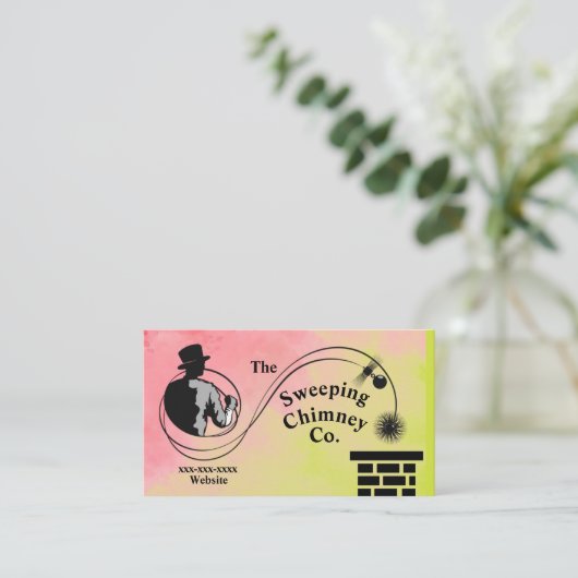 Visitekaartje voor schoorsteenreiniging (Staand voorkant)