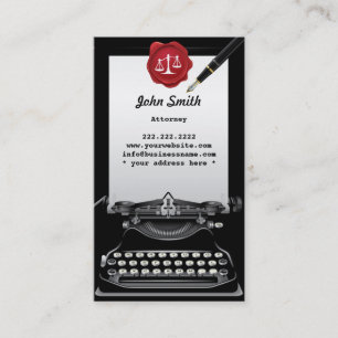  Visitekaartje voor schrijfmachinist Attorney