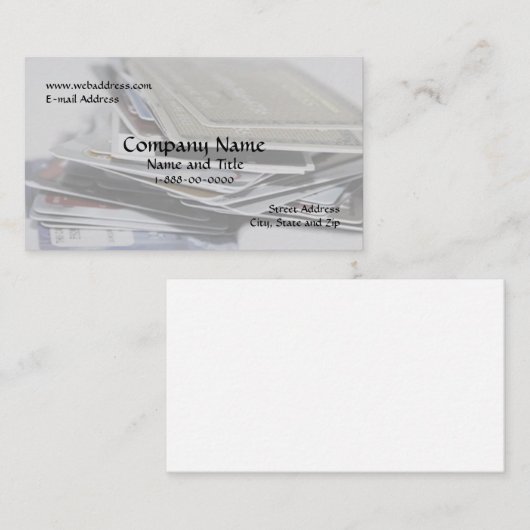 Visitekaartje voor schuldconsolidatie (Voorkant / Achterkant)