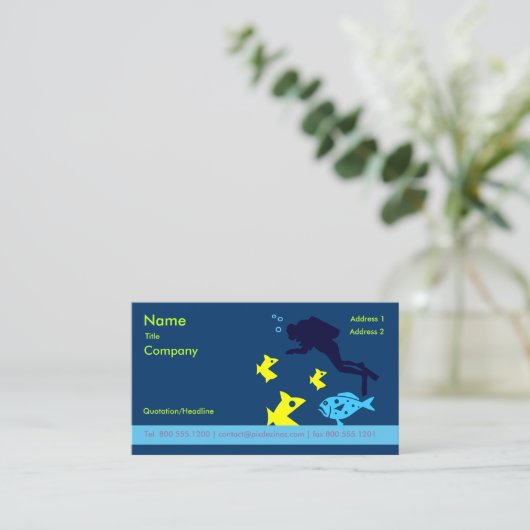 Visitekaartje voor Scuba-instructeur (Staand voorkant)