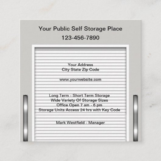 Visitekaartje voor Self Storage- en Moving Service (Voorkant)