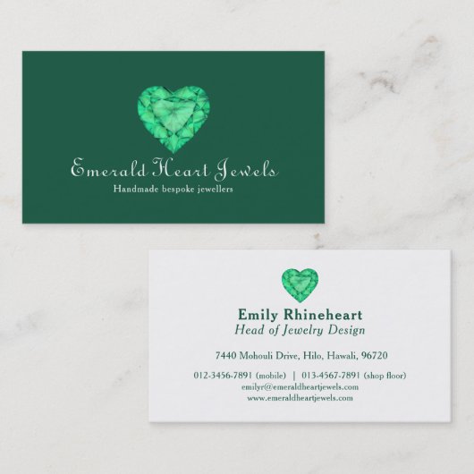 Visitekaartje voor sierjuwelen, maraginedruksierad (Voorkant / Achterkant)