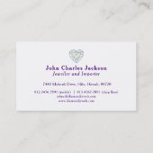 Visitekaartje voor sierjuwelen voor diamanten (Achterkant)