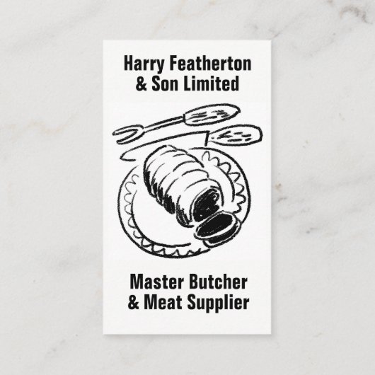 Visitekaartje voor slager- en vleesleveranciers (Achterkant)