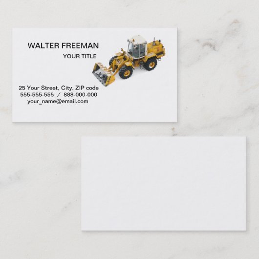 Visitekaartje voor sneeuwverwijdering (Voorkant / Achterkant)