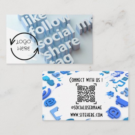Visitekaartje voor sociale media aansluiten (Voorkant / Achterkant)
