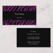 Visitekaartje voor spatbord en glitter-zebra (Voorkant / Achterkant)