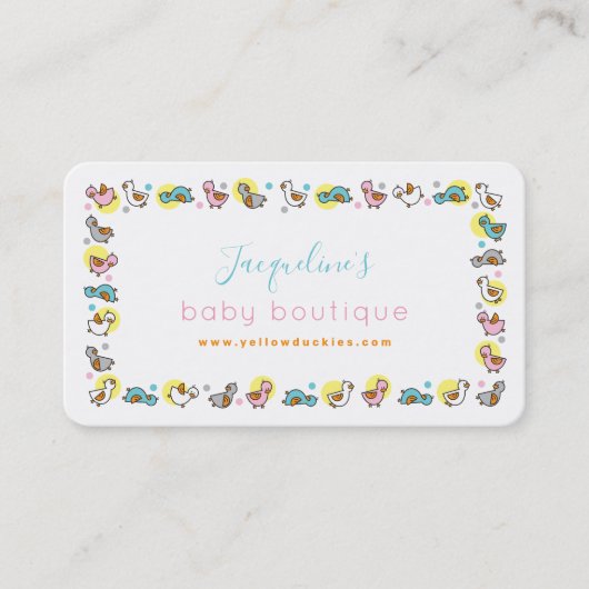 Visitekaartje voor speelgoedschilders en Stippen (Voorkant)