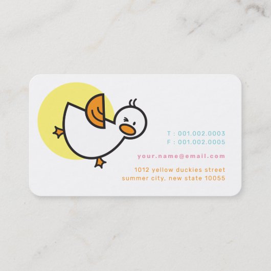 Visitekaartje voor speelgoedschilders en Stippen (Achterkant)