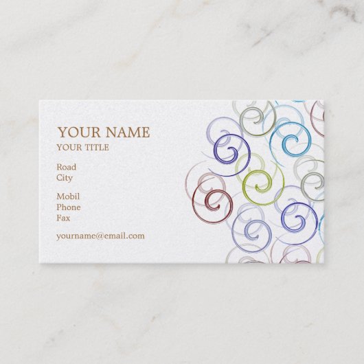 Visitekaartje voor spiraalvormers (Voorkant)