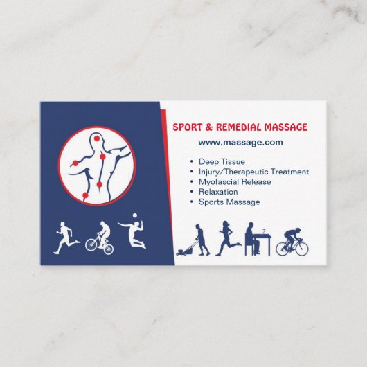visitekaartje VOOR SPORT EN REMEDIALE MASSAGE (Voorkant)
