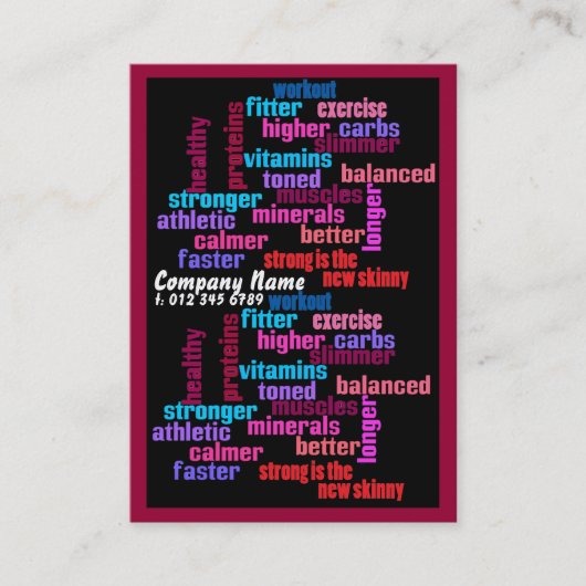 visitekaartje voor sportclubs of trainers (Voorkant)