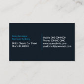 Visitekaartje voor sportwagendealership (Achterkant)