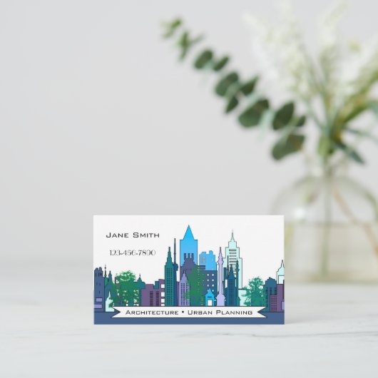 Visitekaartje voor stadsplanning van architecten (Staand voorkant)