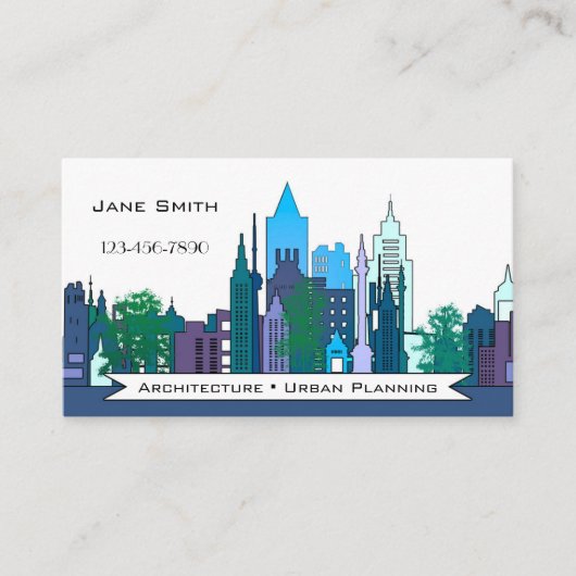Visitekaartje voor stadsplanning van architecten (Voorkant)