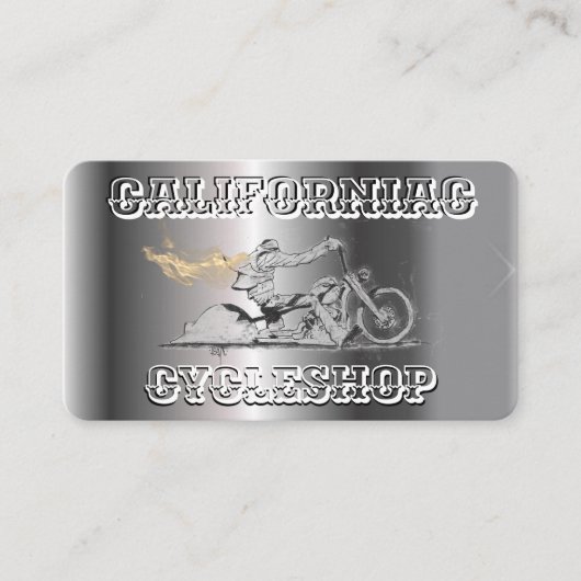 Visitekaartje voor stijlvolle chroommotor (Voorkant)