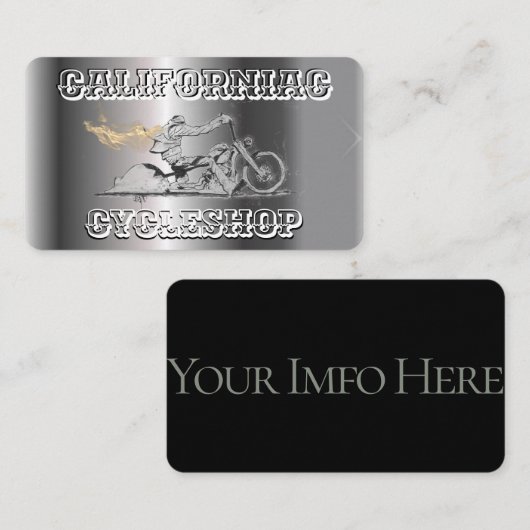 Visitekaartje voor stijlvolle chroommotor (Voorkant / Achterkant)