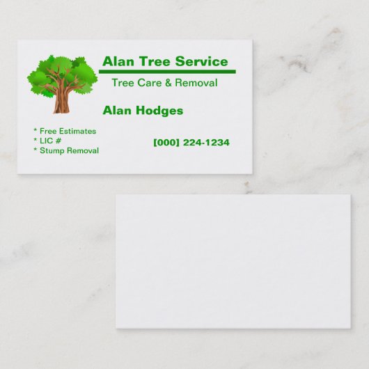 Visitekaartje voor structuurservice (Voorkant / Achterkant)