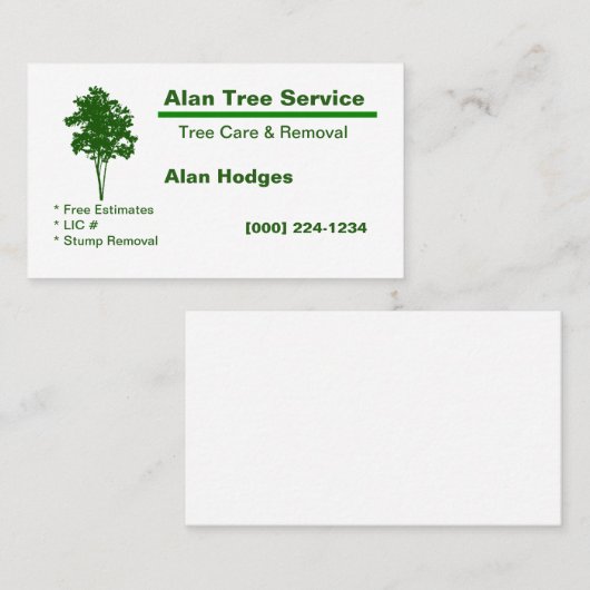 Visitekaartje voor structuurservice (Voorkant / Achterkant)