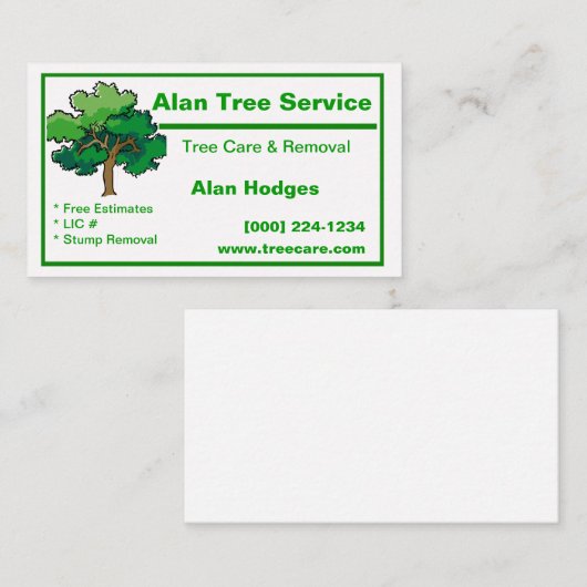 Visitekaartje voor structuurservice (Voorkant / Achterkant)