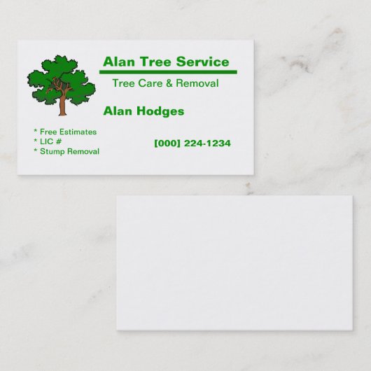 Visitekaartje voor structuurservice (Voorkant / Achterkant)