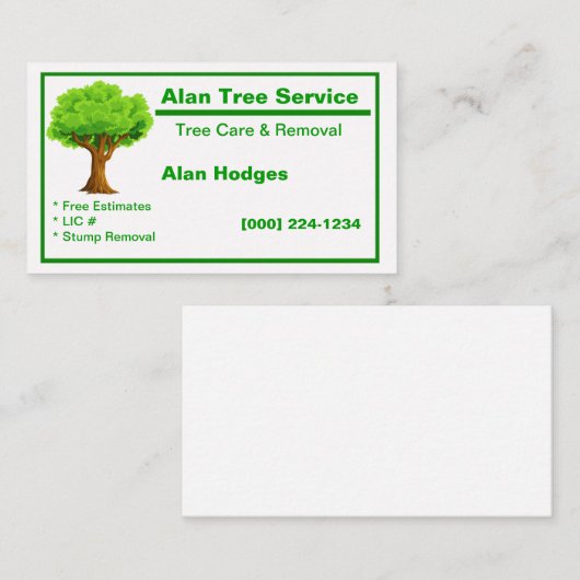 Visitekaartje voor structuurservice (Voorkant / Achterkant)