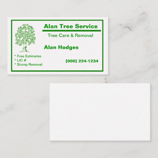 Visitekaartje voor structuurservice (Voorkant / Achterkant)