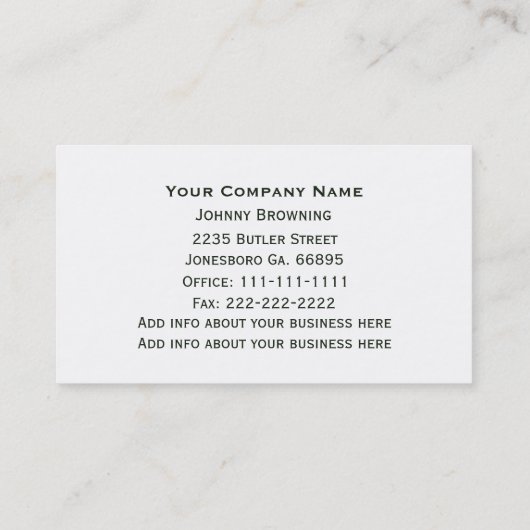 Visitekaartje voor structuurservice (Achterkant)