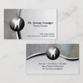 Visitekaartje voor tandheelkunde - Tooth Grey & Wh (Voorkant / Achterkant)