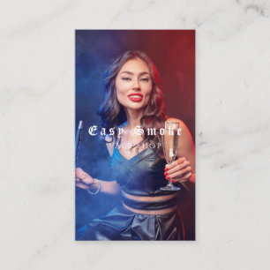 Visitekaartje voor tapeshop met zwarte rook