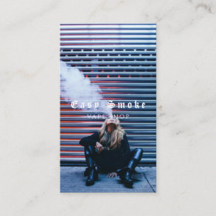 Visitekaartje voor tapeshop met zwarte rook