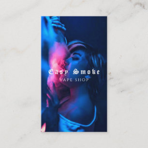 Visitekaartje voor tapeshop met zwarte rook