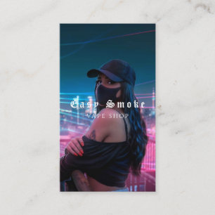 Visitekaartje voor tapeshop met zwarte rook