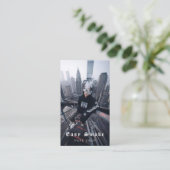 Visitekaartje voor tapeshop met zwarte rook (Staand voorkant)