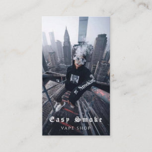 Visitekaartje voor tapeshop met zwarte rook