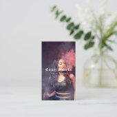 Visitekaartje voor tapeshop met zwarte rook (Staand voorkant)