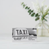 Visitekaartje voor taxichauffeur (Staand voorkant)