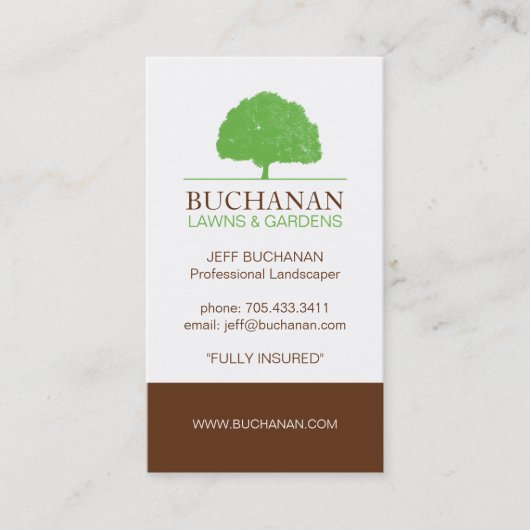 Visitekaartje voor teelten en tuinbouw (Voorkant)