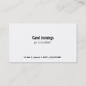 visitekaartje voor tekstzoekopdrachten (contact om (Achterkant)